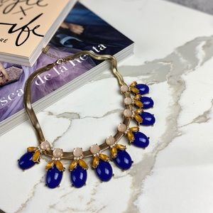 Statement Necklace in Blue/Orange/Gold